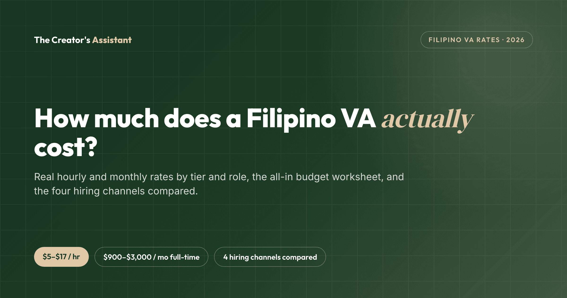 Hero image for how much filipino va cost